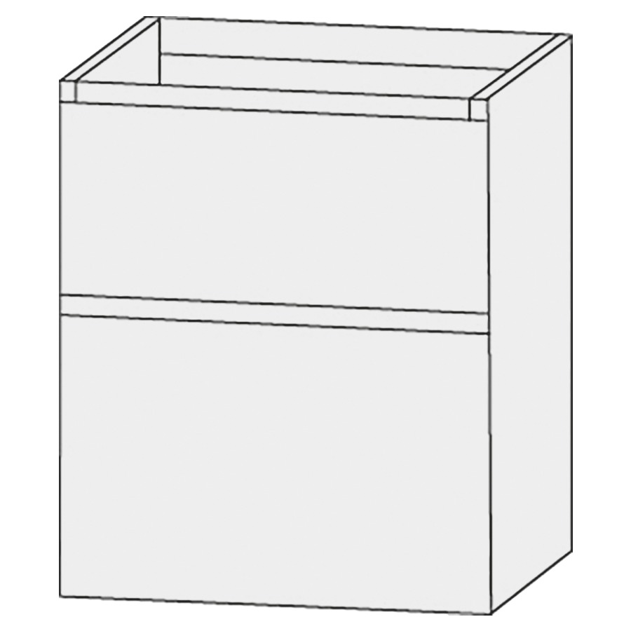 Élément inférieur  Design Line Tess
60 x 72 x 44 cm
élément de tiroir, 2&nbsp;tiroirs
sans poignée, pour lavabo pour meuble
Q!flat/Squared
