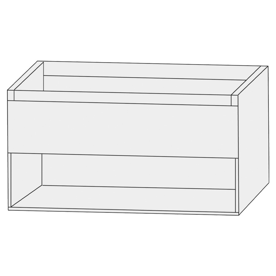 Élément inférieur  Design Line Tess
90 x 52 x 44 cm
élément de tiroir, 1&nbsp;tiroir
niche ouverte en bas
pour lavabo pour meuble
avec lavabo à gauche 107854