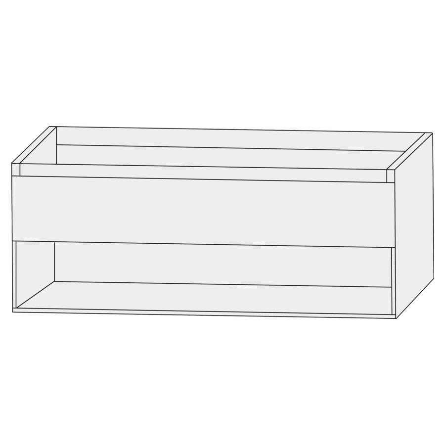 Élément inférieur  Design Line Tess
120 x 52 x 44 cm
élément de tiroir, 1&nbsp;tiroir
niche ouverte en bas
pour lavabo pour meuble
avec lavabo à gauche 107847