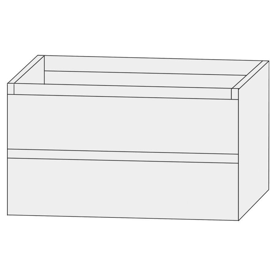 Élément inférieur  Design Line Tess
90 x 56 x 44 cm
élément de tiroir, 2&nbsp;tiroirs
pour lavabo pour meuble
avec lavabo à droite 107853
