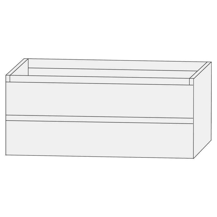 Élément inférieur  Design Line Tess
120 x 56 x 44 cm
élément de tiroir, 2&nbsp;tiroirs
pour lavabo pour meuble
avec lavabo à droite 107848
