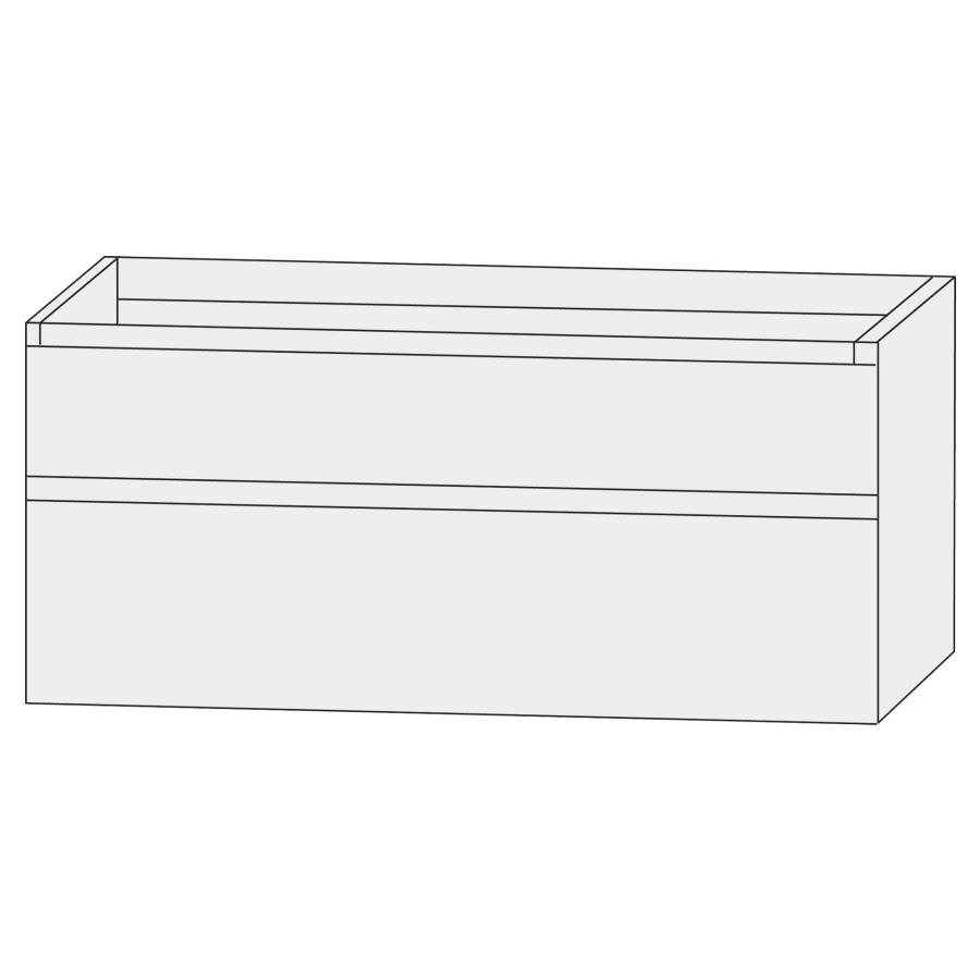 Élément inférieur  Design Line Tess
140 x 64 x 44 cm
élément de tiroir, 2&nbsp;tiroirs
sans poignée, pour lavabo pour meuble
107850