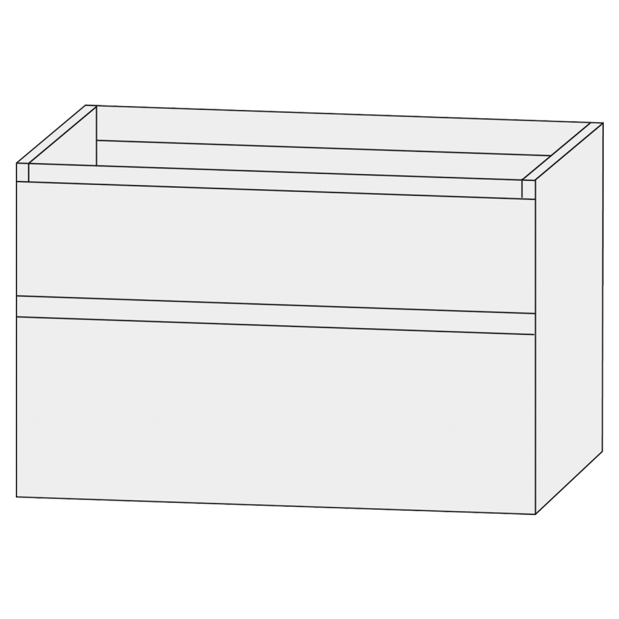 Élément inférieur  Design Line Tess
90 x 64 x 44 cm
élément de tiroir, 2&nbsp;tiroirs
sans poignée, pour lavabo pour meuble 
avec lavabo à gauche 107854