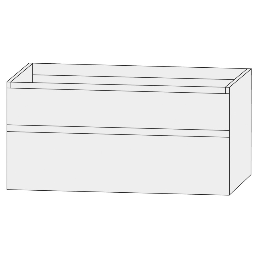 Élément inférieur  Design Line Tess
120 x 64 x 44 cm
élément de tiroir, 2&nbsp;tiroirs
sans poignée, pour lavabo pour meuble 
avec lavabo à droite 107848