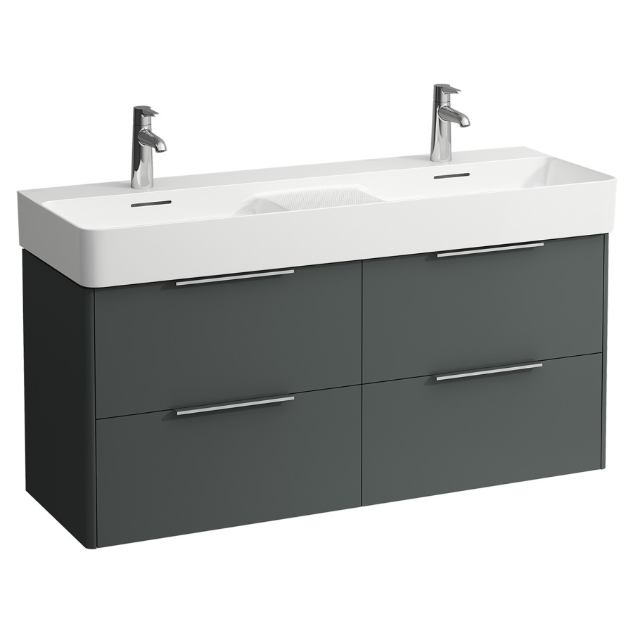 Élément inférieur BASE FOR VAL
118,0 x 53,0 x 39,0 cm
2 éléments à chacun 2 tiroirs
pour lavabo double 120 cm