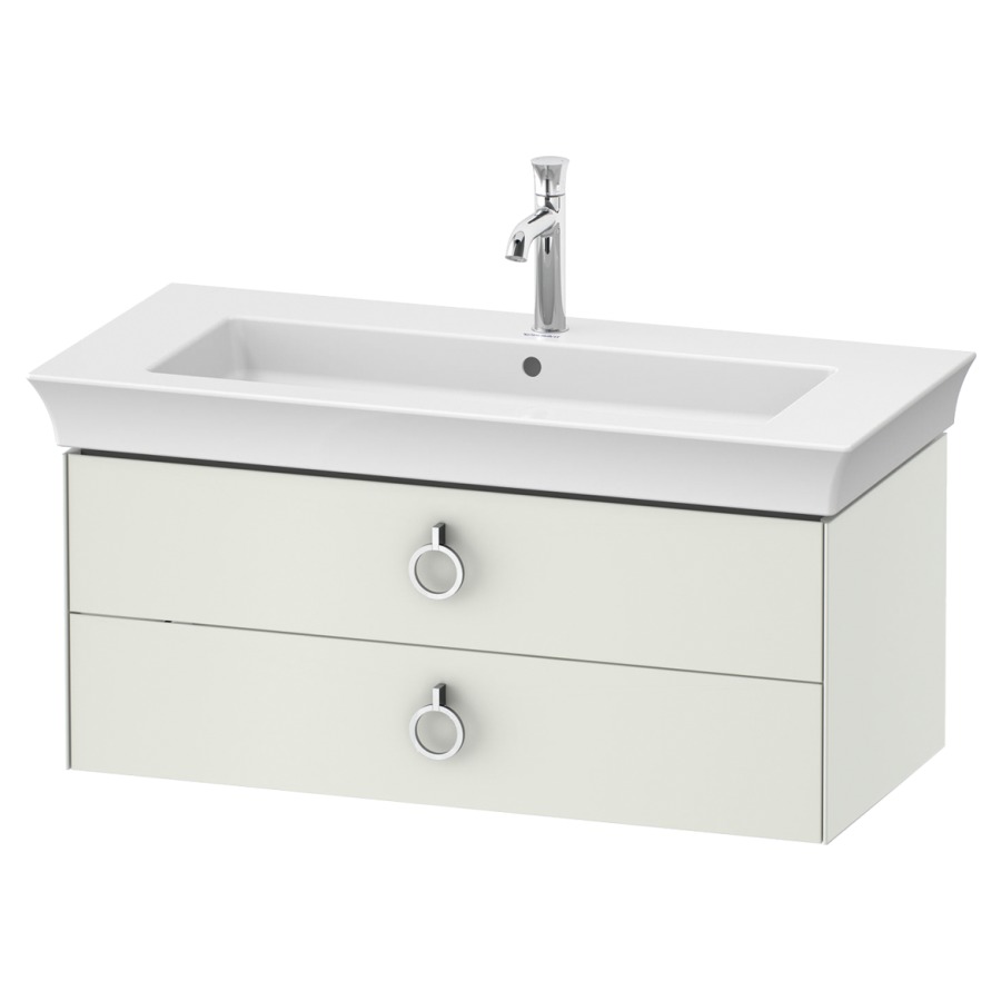 Unterbau WHITE TULIP
98,4 x 41,0 x 45,8 cm
Schubladenelement
2 Schubladen, Griff: Chrom
Hochglanz