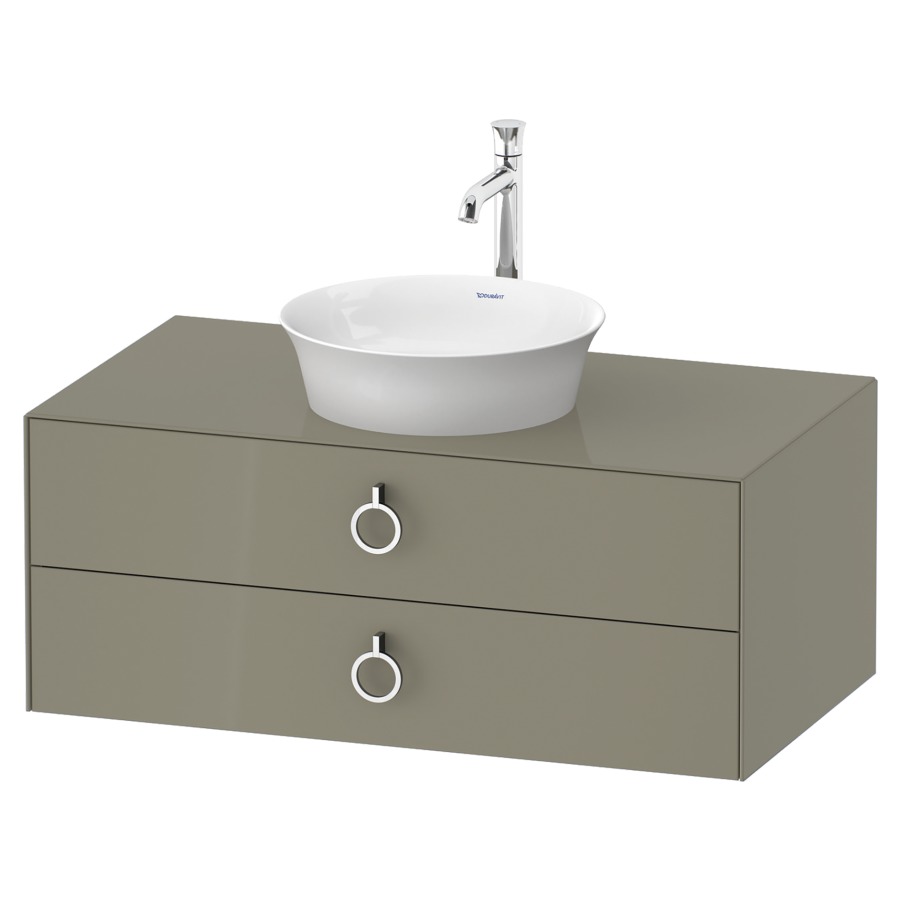 Élément inférieur WHITE TULIP
100,0 x 40,8 x 55,0 cm
élément à 2 tiroirs
pour lavabo à poser, avec
plaque de recouvrement
poignée: chrome polie