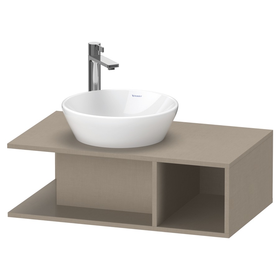 Élément inférieur D-NEO
80,0 x 26,0 x 48,0 cm
niche ouverte à droite
pour lavabo à poser à gauche
avec plaque de recouvrement