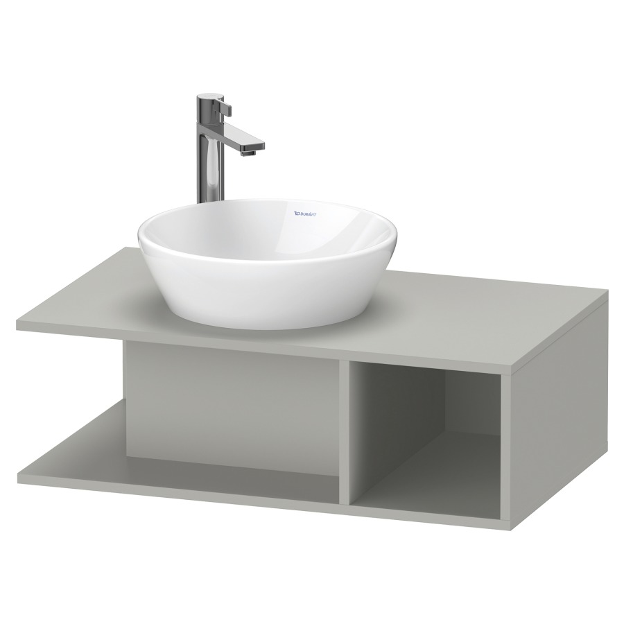 Élément inférieur D-NEO
80,0 x 26,0 x 48,0 cm
niche ouverte à droite
pour lavabo à poser à gauche
avec plaque de recouvrement