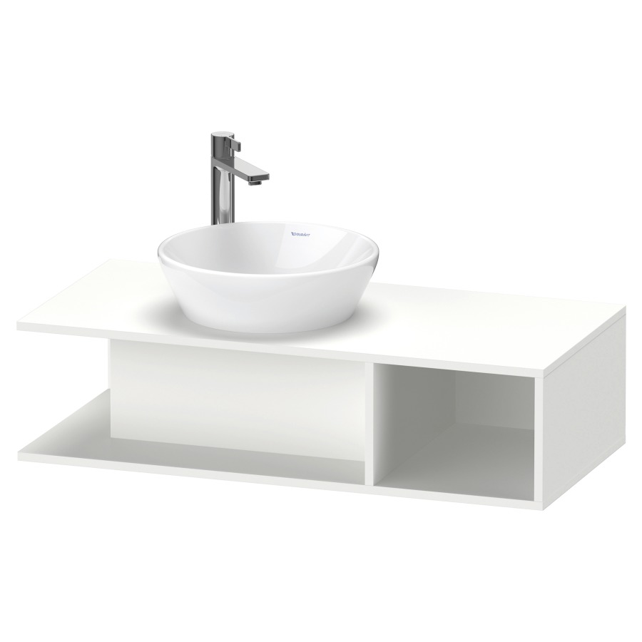 Élément inférieur D-NEO
100,0 x 26,0 x 48,0 cm
niche ouverte à droite
pour lavabo à poser à gauche
avec plaque de recouvrement