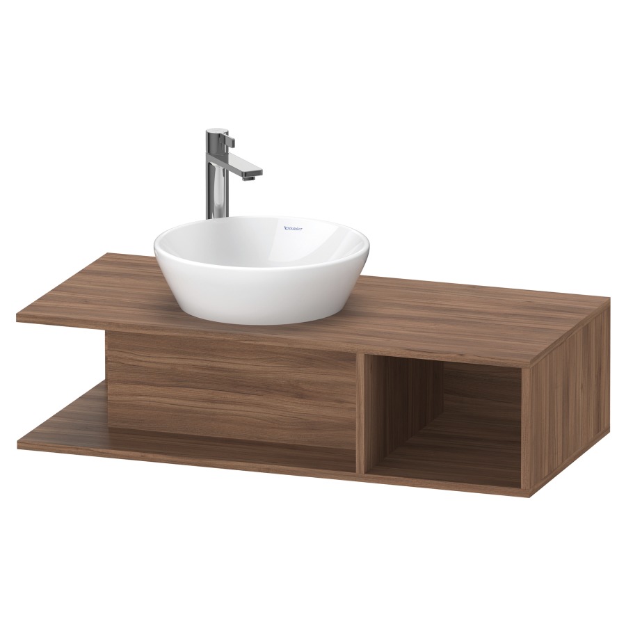 Élément inférieur D-NEO
100,0 x 26,0 x 48,0 cm
niche ouverte à droite
pour lavabo à poser à gauche
avec plaque de recouvrement