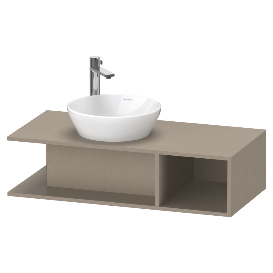 Élément inférieur D-NEO
100,0 x 26,0 x 48,0 cm
niche ouverte à droite
pour lavabo à poser à gauche
avec plaque de recouvrement