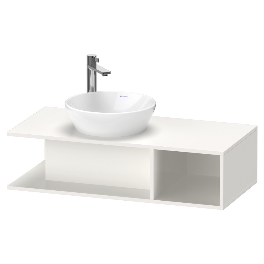 Élément inférieur D-NEO
100,0 x 26,0 x 48,0 cm
niche ouverte à droite
pour lavabo à poser à gauche
avec plaque de recouvrement
