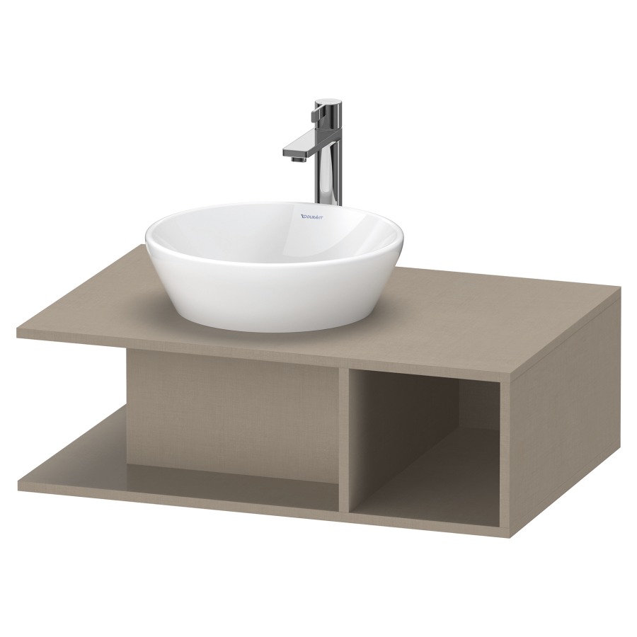 Élément inférieur D-NEO
80,0 x 26,0 x 55,0 cm
niche ouverte à droite
pour lavabo à poser à gauche
avec plaque de recouvrement
