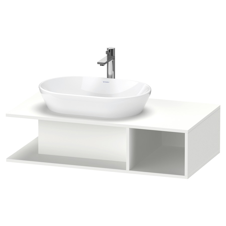 Élément inférieur D-NEO
100,0 x 26,0 x 55,0 cm
niche ouverte à droite
pour lavabo à poser à gauche
avec plaque de recouvrement