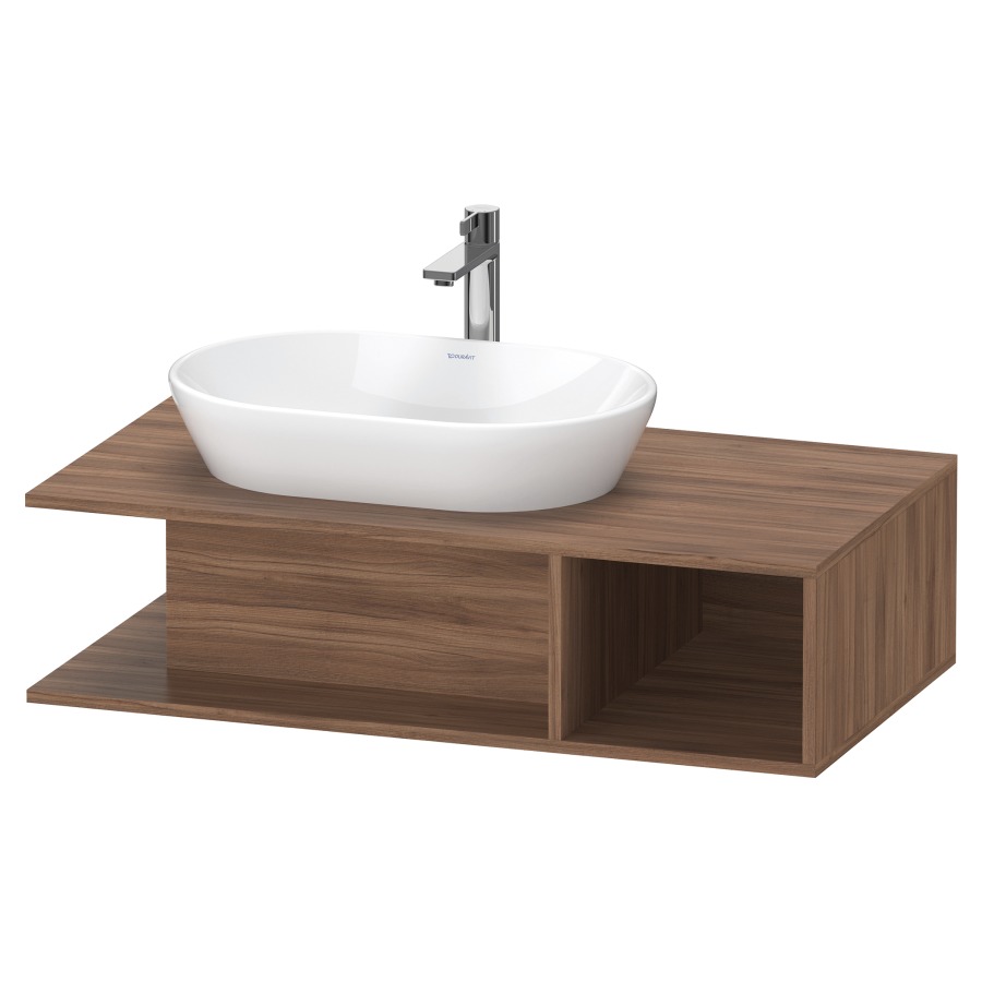 Élément inférieur D-NEO
100,0 x 26,0 x 55,0 cm
niche ouverte à droite
pour lavabo à poser à gauche
avec plaque de recouvrement