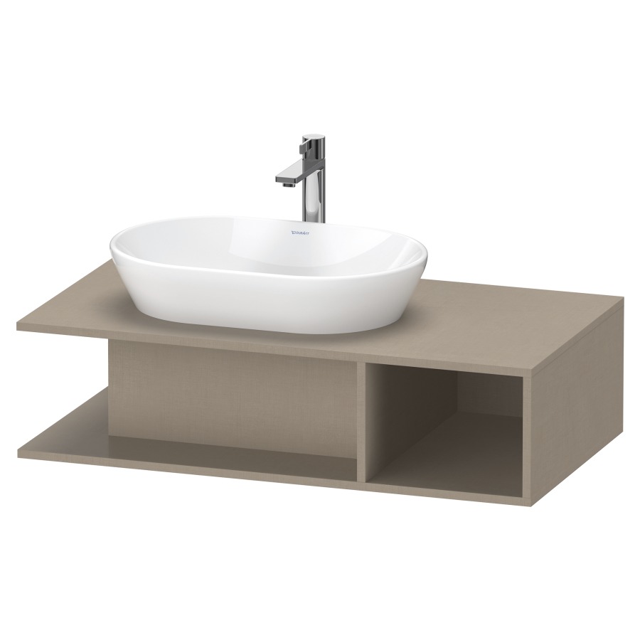 Élément inférieur D-NEO
100,0 x 26,0 x 55,0 cm
niche ouverte à droite
pour lavabo à poser à gauche
avec plaque de recouvrement
