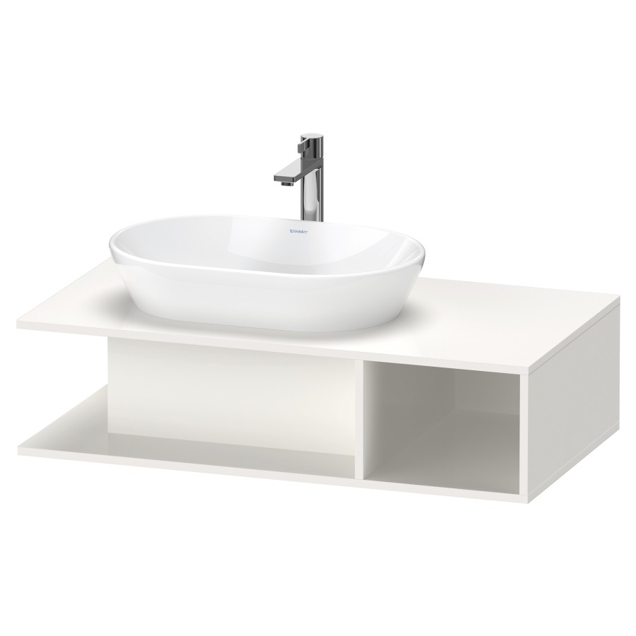 Élément inférieur D-NEO
100,0 x 26,0 x 55,0 cm
niche ouverte à droite
pour lavabo à poser à gauche
avec plaque de recouvrement