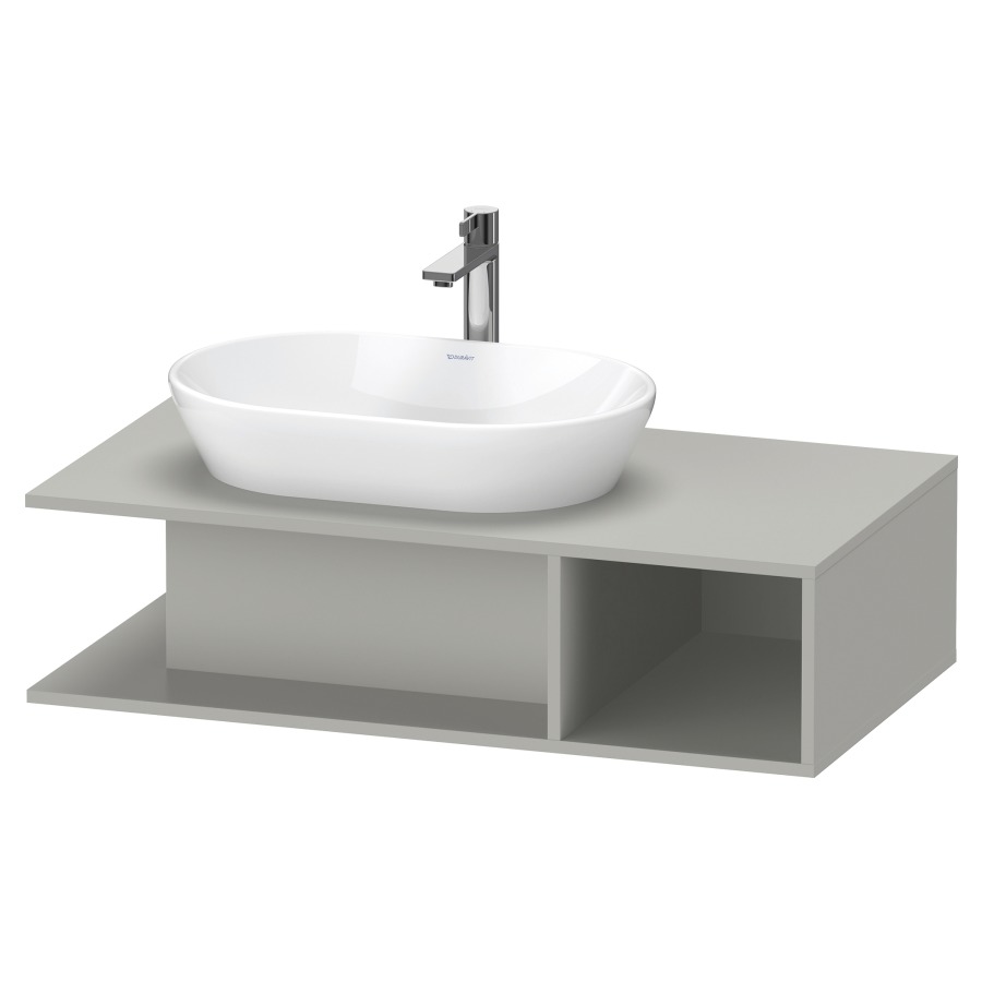 Élément inférieur D-NEO
100,0 x 26,0 x 55,0 cm
niche ouverte à droite
pour lavabo à poser à gauche
avec plaque de recouvrement