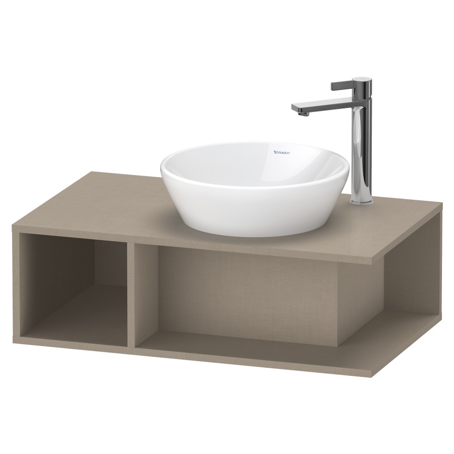 Élément inférieur D-NEO
80,0 x 26,0 x 48,0 cm
niche ouverte à gauche
pour lavabo à poser à droite
avec plaque de recouvrement