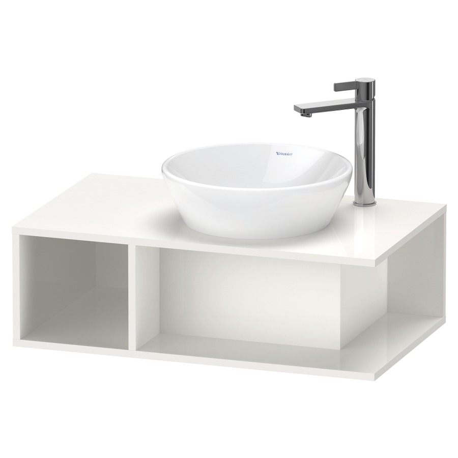 Élément inférieur D-NEO
80,0 x 26,0 x 48,0 cm
niche ouverte à gauche
pour lavabo à poser à droite
avec plaque de recouvrement