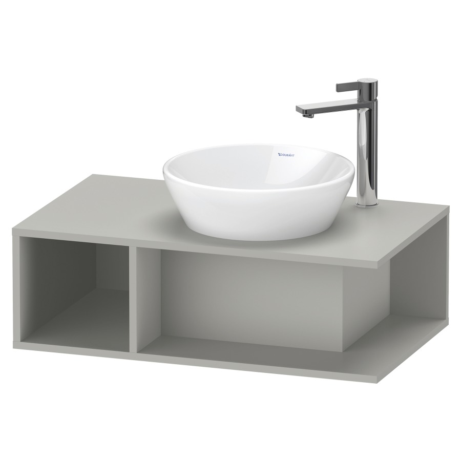 Élément inférieur D-NEO
80,0 x 26,0 x 48,0 cm
niche ouverte à gauche
pour lavabo à poser à droite
avec plaque de recouvrement