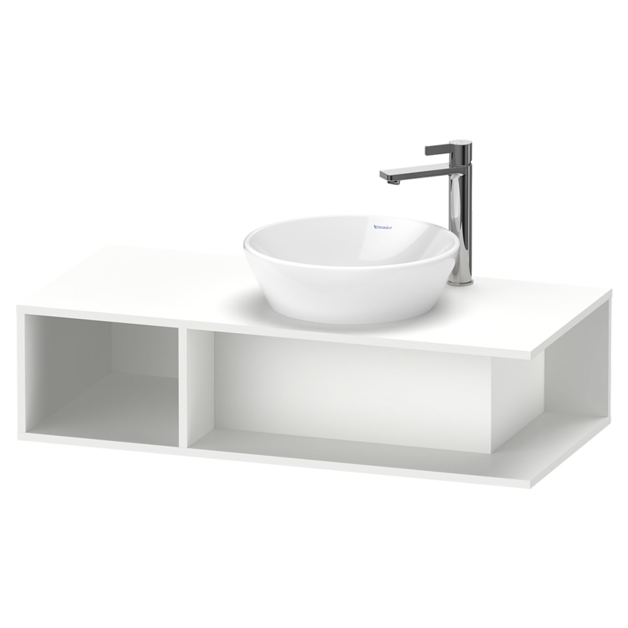 Élément inférieur D-NEO
100,0 x 26,0 x 48,0 cm
niche ouverte à gauche
pour lavabo à poser à droite
avec plaque de recouvrement