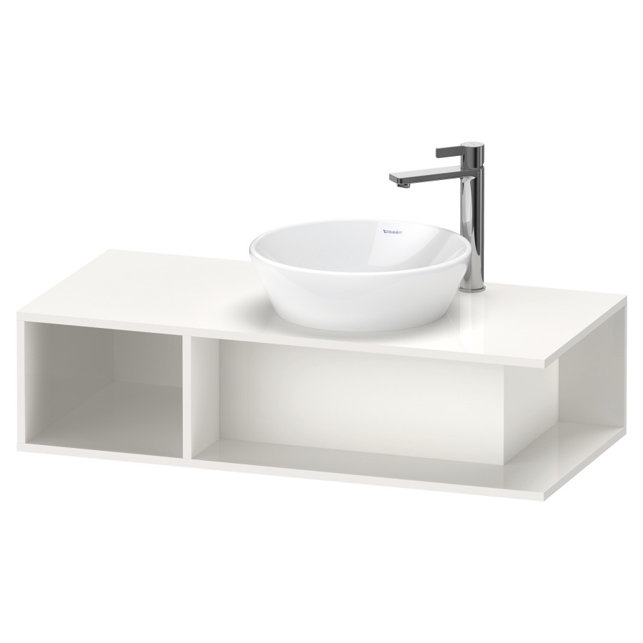 Élément inférieur D-NEO
100,0 x 26,0 x 48,0 cm
niche ouverte à gauche
pour lavabo à poser à droite
avec plaque de recouvrement