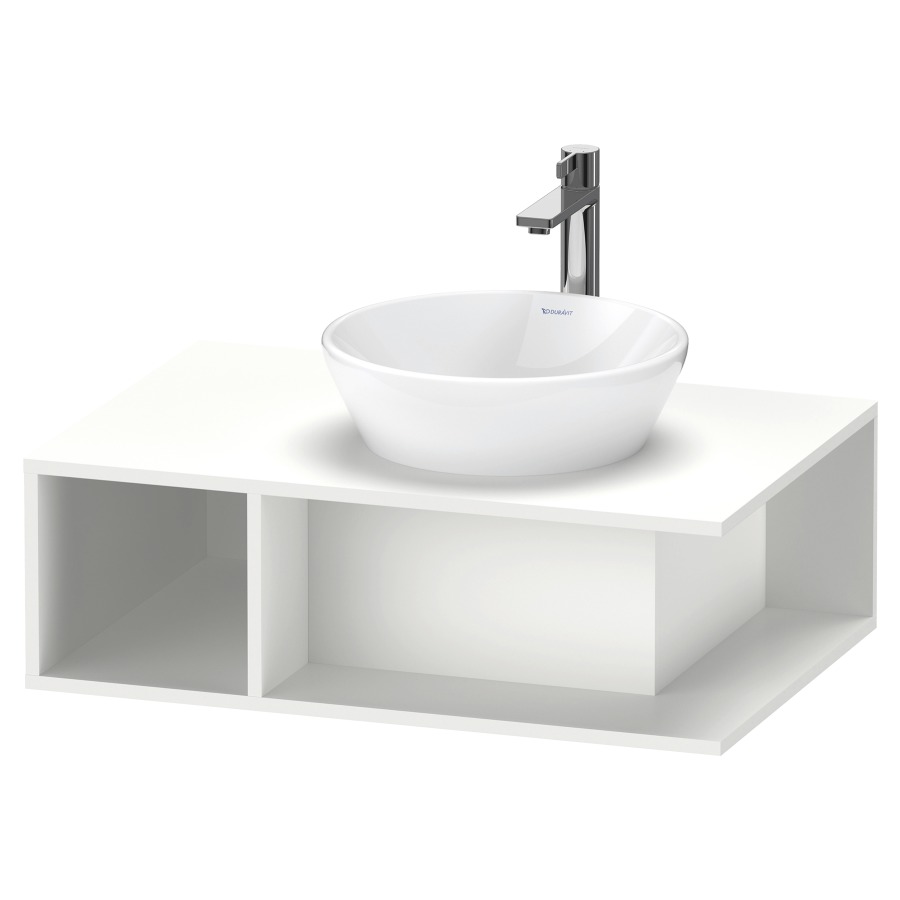 Élément inférieur D-NEO
80,0 x 26,0 x 55,0 cm
niche ouverte à gauche
pour lavabo à poser à droite
avec plaque de recouvrement