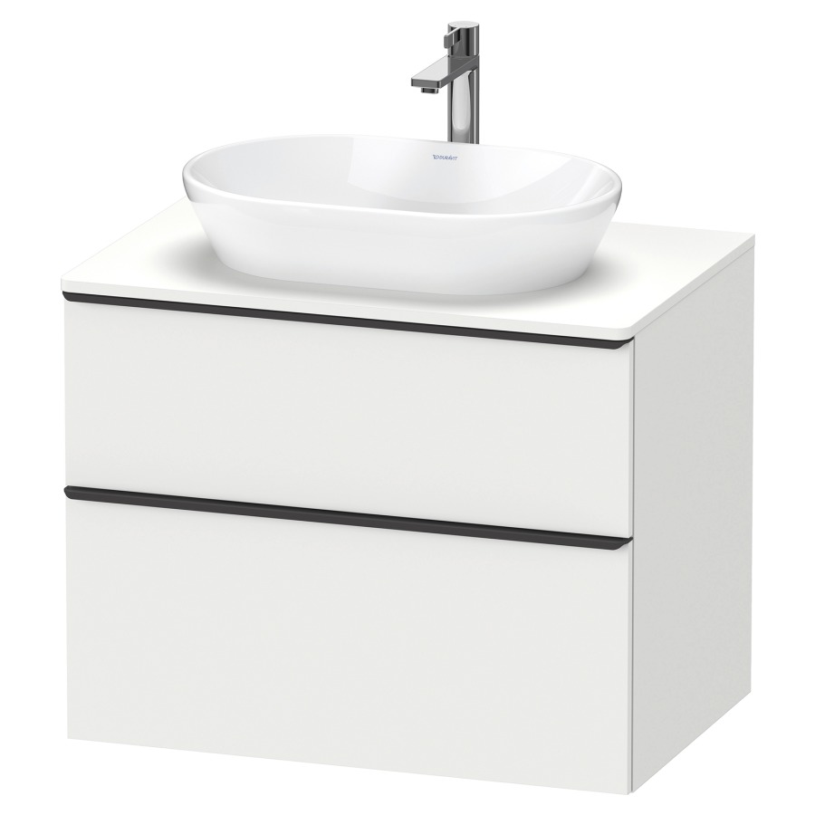 Élément inférieur D-NEO
80,0 x 64,4 x 55,0 cm
élément à 2 tiroirs
pour lavabo à poser
avec plaque de recouvrement
poignée: noir diamant