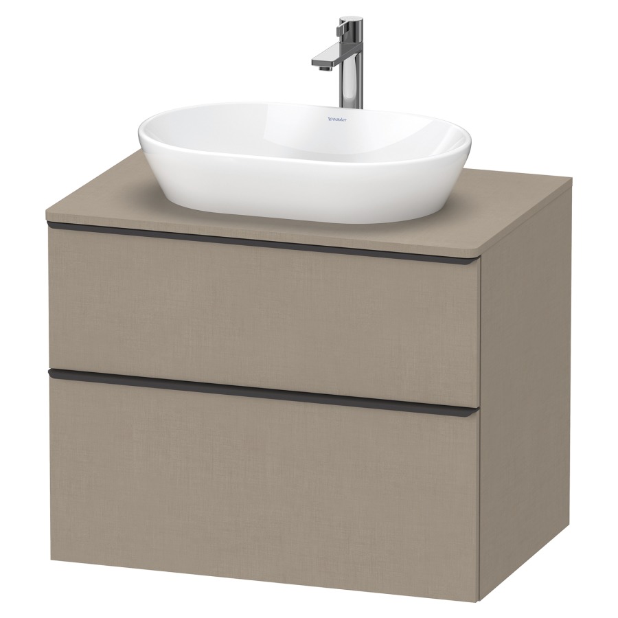 Élément inférieur D-NEO
80,0 x 64,4 x 55,0 cm
élément à 2 tiroirs
pour lavabo à poser
avec plaque de recouvrement
poignée: noir diamant