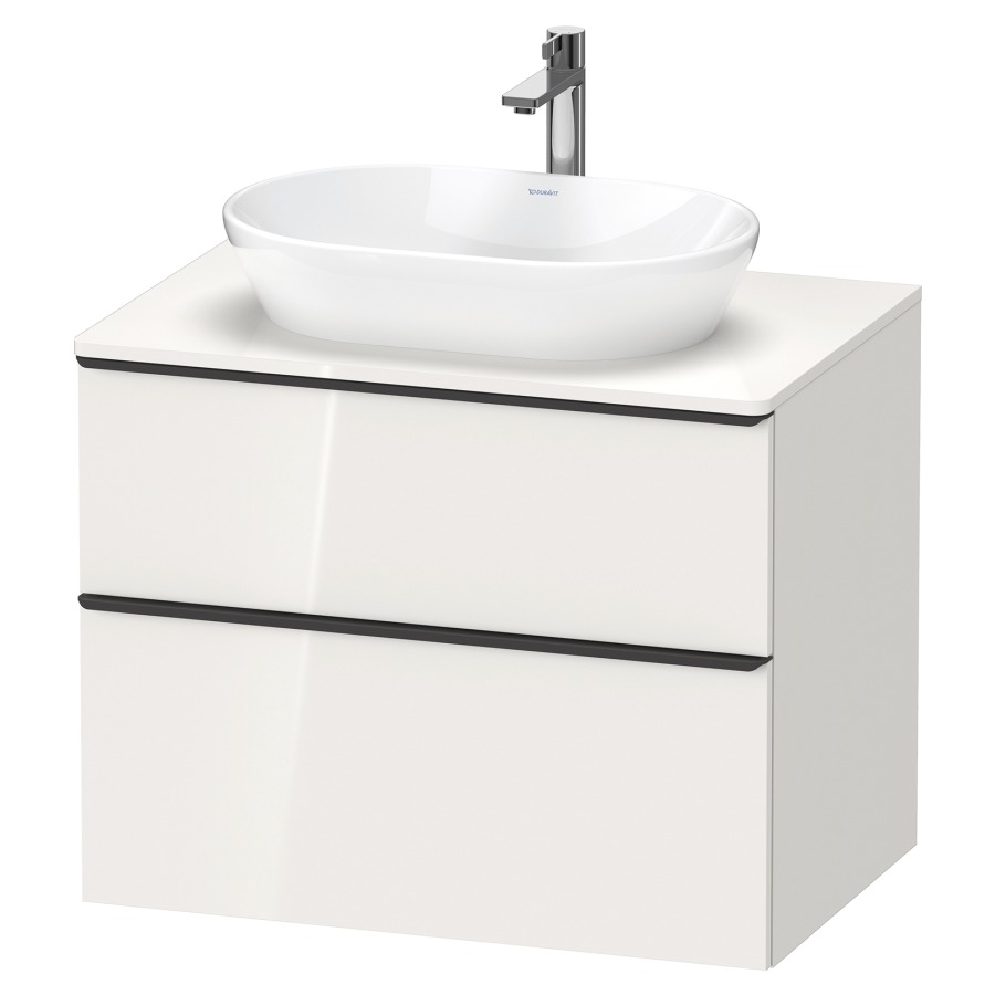 Élément inférieur D-NEO
80,0 x 64,4 x 55,0 cm
élément à 2 tiroirs
pour lavabo à poser
avec plaque de recouvrement
poignée: noir diamant