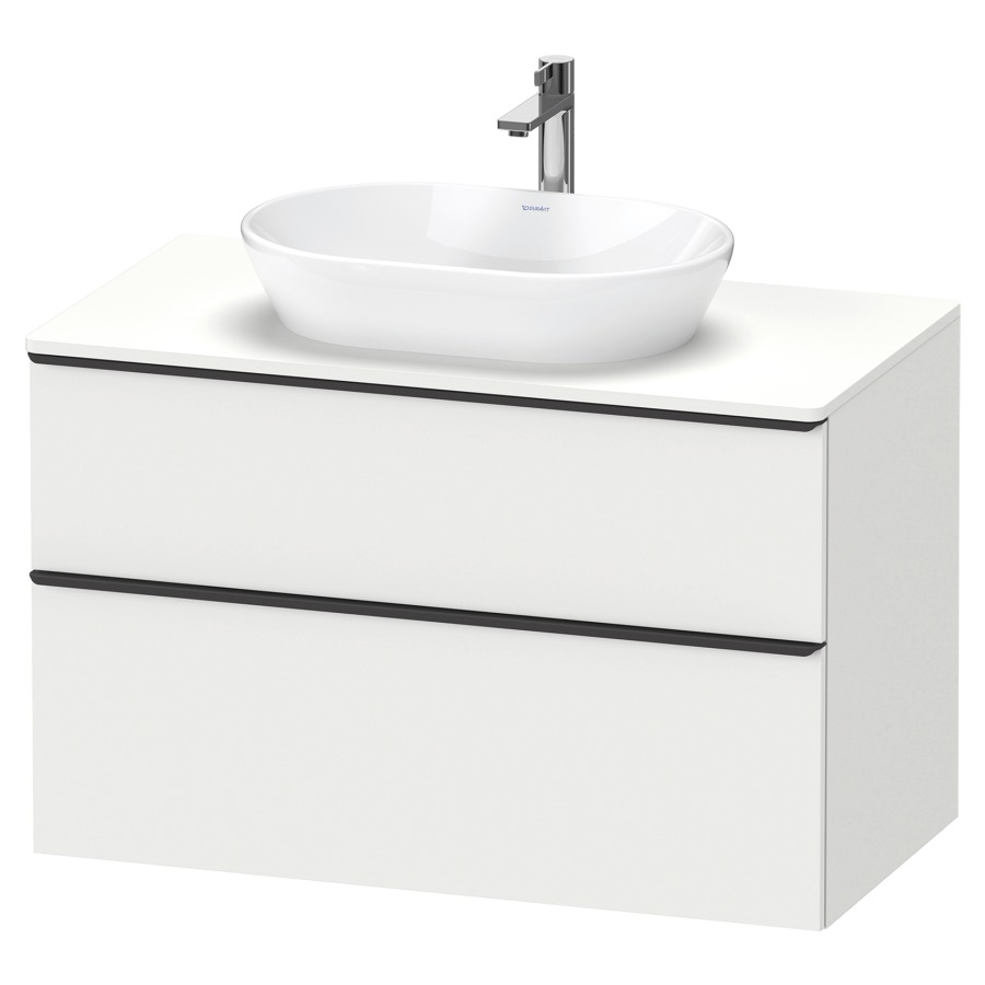 Élément inférieur D-NEO
100,0 x 64,4 x 55,0 cm
élément à 2 tiroirs
pour lavabo à poser
avec plaque de recouvrement
poignée: noir diamant
