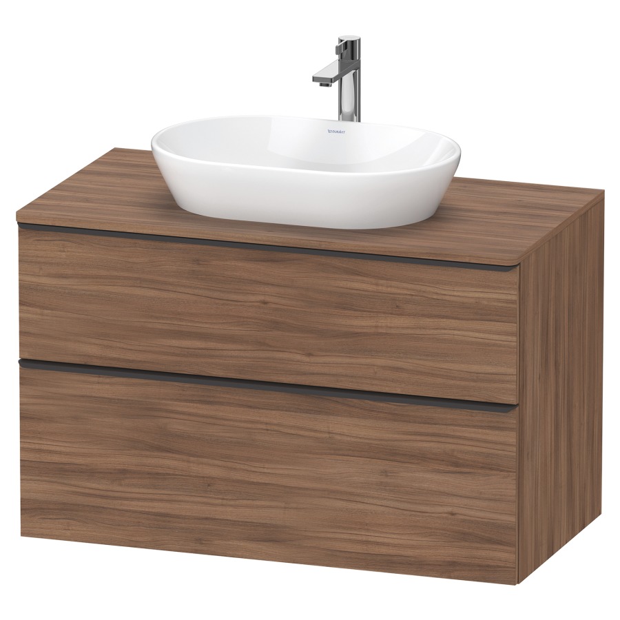 Élément inférieur D-NEO
100,0 x 64,4 x 55,0 cm
élément à 2 tiroirs
pour lavabo à poser
avec plaque de recouvrement
poignée: noir diamant