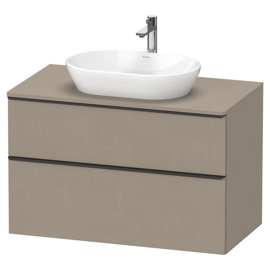 Élément inférieur D-NEO
100,0 x 64,4 x 55,0 cm
élément à 2 tiroirs
pour lavabo à poser
avec plaque de recouvrement
poignée: noir diamant
