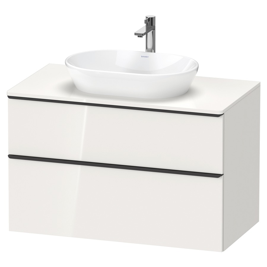 Élément inférieur D-NEO
100,0 x 64,4 x 55,0 cm
élément à 2 tiroirs
pour lavabo à poser
avec plaque de recouvrement
poignée: noir diamant