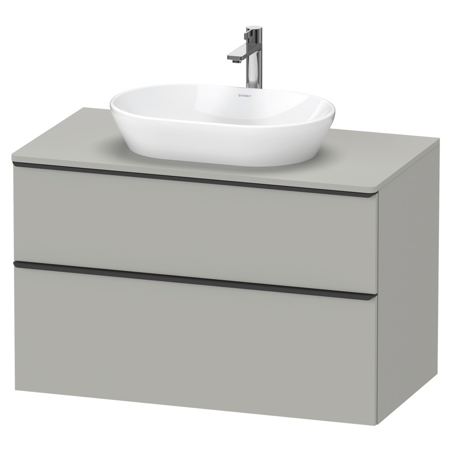 Élément inférieur D-NEO
100,0 x 64,4 x 55,0 cm
élément à 2 tiroirs
pour lavabo à poser
avec plaque de recouvrement
poignée: noir diamant