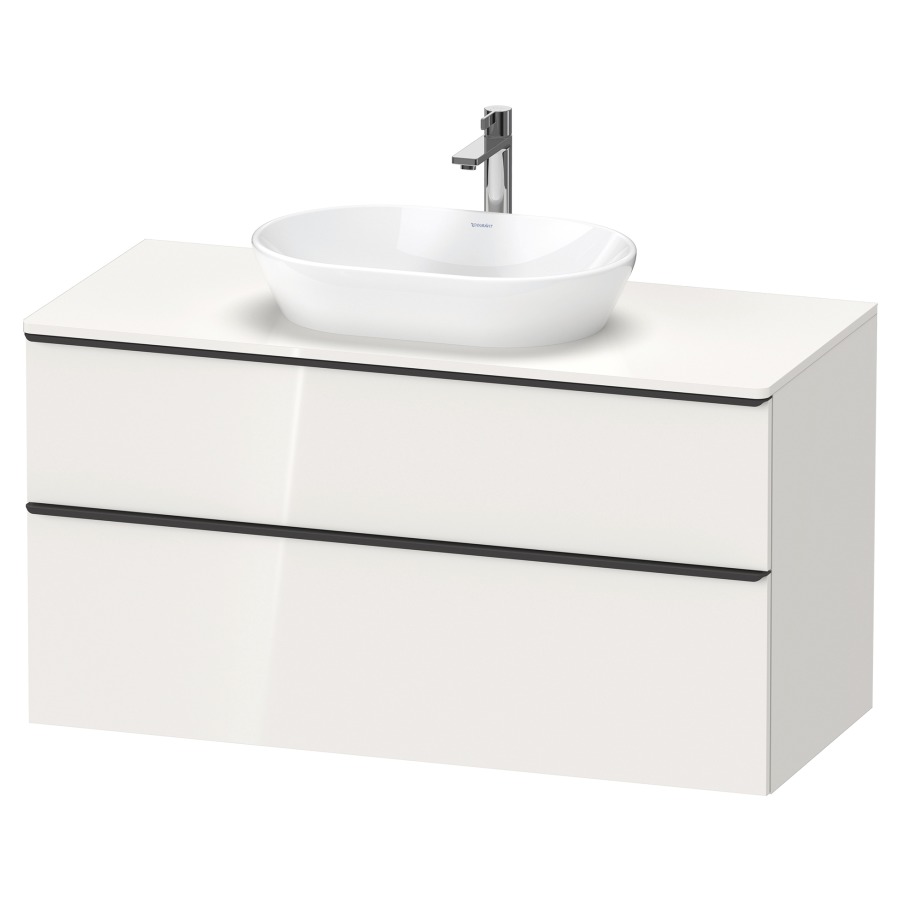 Élément inférieur D-NEO
120,0 x 64,4 x 55,0 cm
élément à 2 tiroirs
pour lavabo à poser
avec plaque de recouvrement
poignée: noir diamant