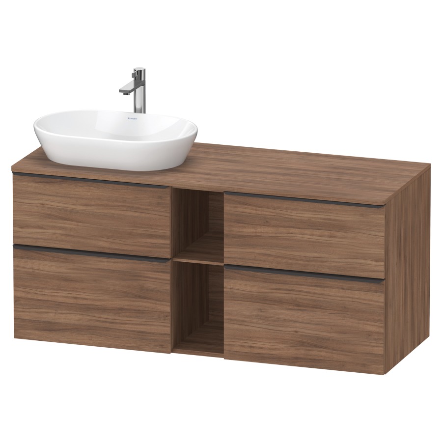 Élément inférieur D-NEO
140,0 x 64,4 x 55,0 cm
2 éléments à chacun 2 tiroirs
pour lavabo à poser à gauche
avec plaque de recouvrement
poignée: noir diamant