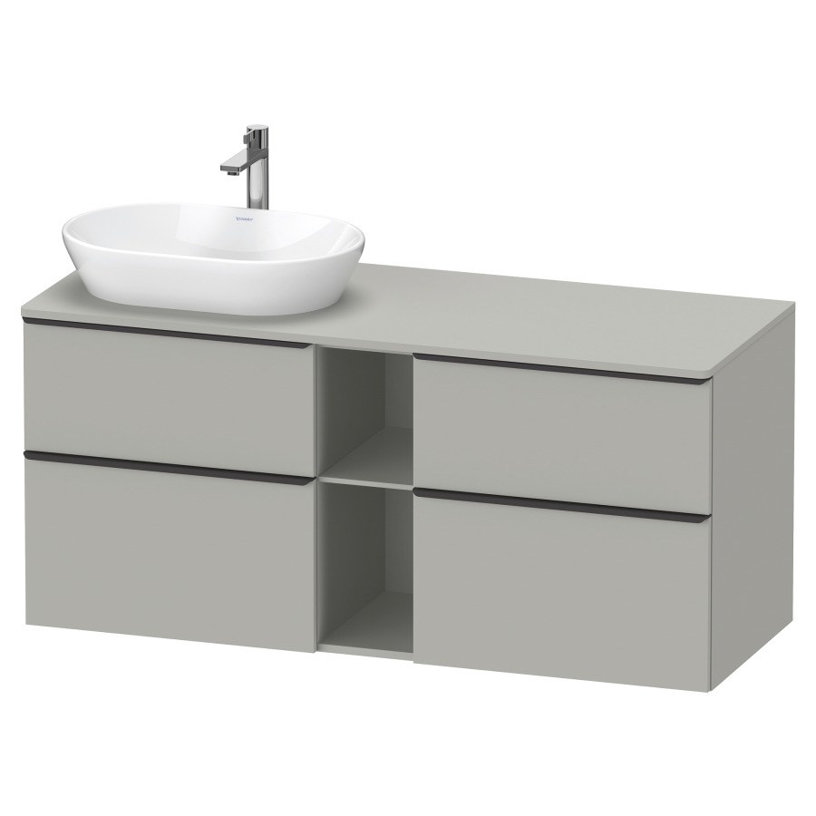 Élément inférieur D-NEO
140,0 x 64,4 x 55,0 cm
2 éléments à chacun 2 tiroirs
pour lavabo à poser à gauche
avec plaque de recouvrement
poignée: noir diamant