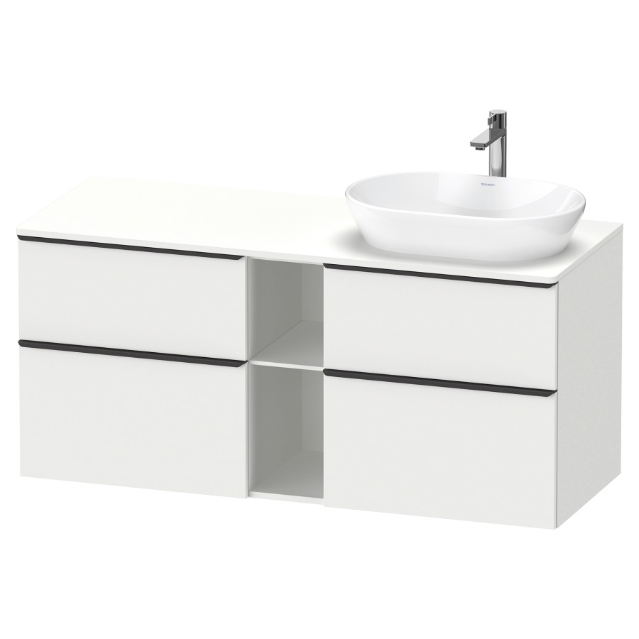 Élément inférieur D-NEO
140,0 x 64,4 x 55,0 cm
2 éléments à chacun 2 tiroirs
pour lavabo à poser à droite
avec plaque de recouvrement
poignée: noir diamant