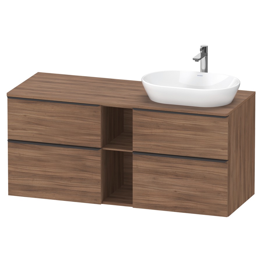 Élément inférieur D-NEO
140,0 x 64,4 x 55,0 cm
2 éléments à chacun 2 tiroirs
pour lavabo à poser à droite
avec plaque de recouvrement
poignée: noir diamant