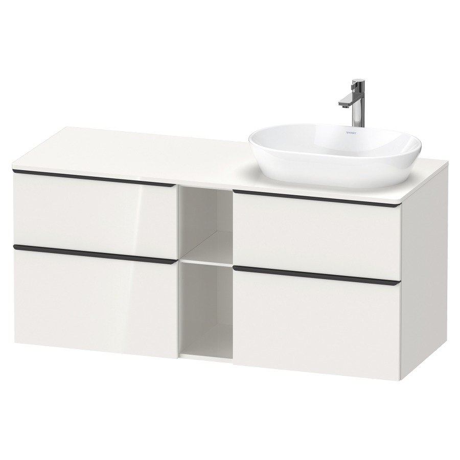 Élément inférieur D-NEO
140,0 x 64,4 x 55,0 cm
2 éléments à chacun 2 tiroirs
pour lavabo à poser à droite
avec plaque de recouvrement
poignée: noir diamant