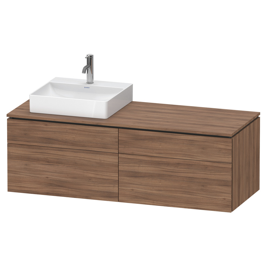 Élément inférieur L-CUBE
142,0 x 48,2 x 55,0 cm
suspendu, 2 éléments à chacun
2 tiroirs, pour lavabo
à gauche, découpe de siphon
inclus