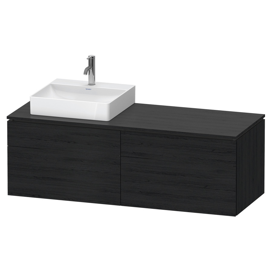 Élément inférieur L-CUBE
142,0 x 48,2 x 55,0 cm
suspendu, 2 éléments à chacun
2 tiroirs, pour lavabo
à gauche, découpe de siphon
inclus