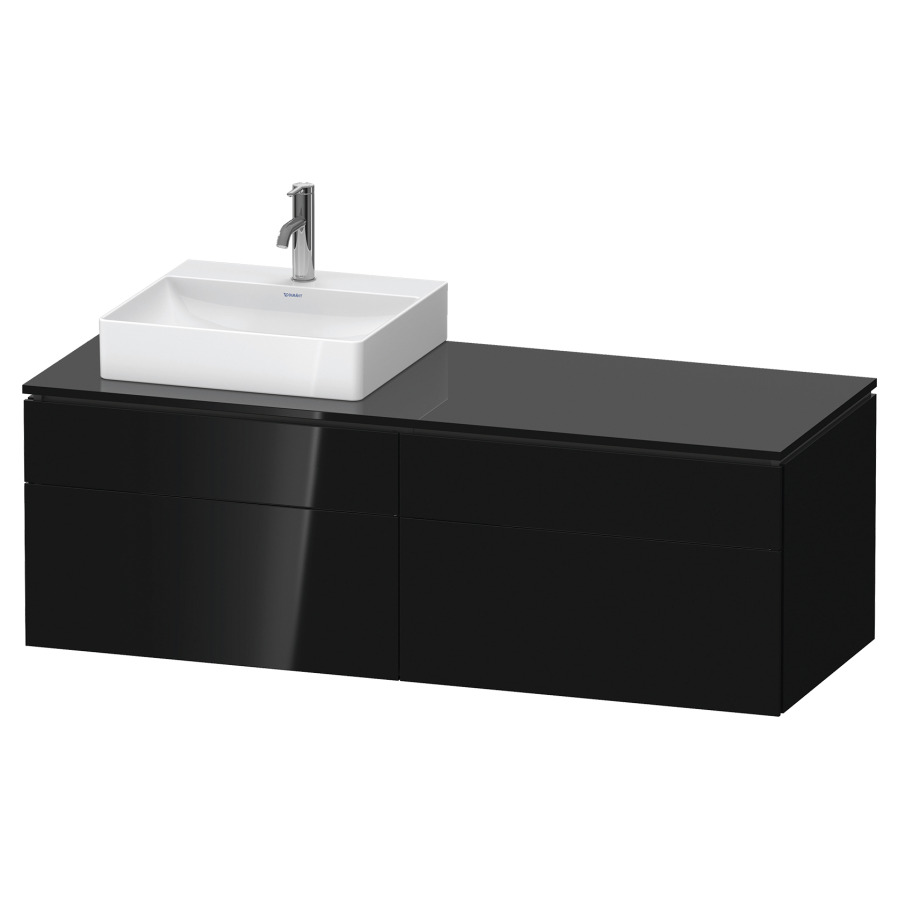 Élément inférieur L-CUBE
142,0 x 48,2 x 55,0 cm
suspendu, 2 éléments à chacun
2 tiroirs, pour lavabo
à gauche, découpe de siphon
inclus