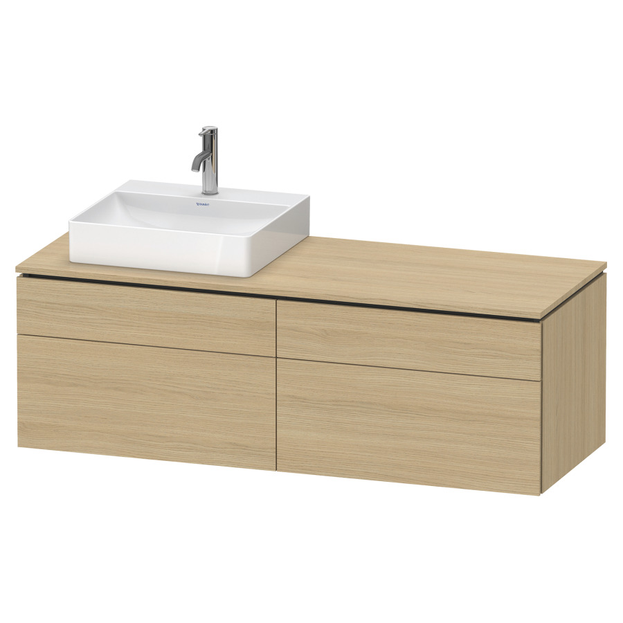 Élément inférieur L-CUBE
142,0 x 48,2 x 55,0 cm
suspendu, 2 éléments à chacun
2 tiroirs, pour lavabo
à gauche, découpe de siphon
inclus