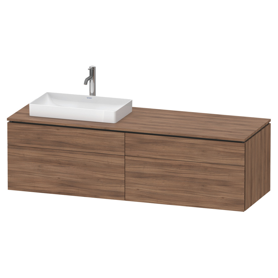 Élément inférieur L-CUBE
162,0 x 48,2 x 55,0 cm
suspendu, 2 éléments à chacun
2 tiroirs, pour lavabo
à gauche, découpe de siphon
inclus
