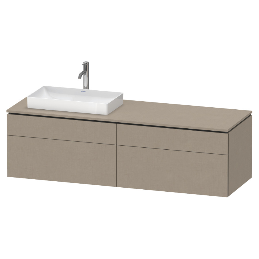 Élément inférieur L-CUBE
162,0 x 48,2 x 55,0 cm
suspendu, 2 éléments à chacun
2 tiroirs, pour lavabo
à gauche, découpe de siphon
inclus