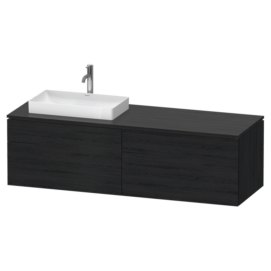 Élément inférieur L-CUBE
162,0 x 48,2 x 55,0 cm
suspendu, 2 éléments à chacun
2 tiroirs, pour lavabo
à gauche, découpe de siphon
inclus